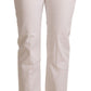 Chic White Mid Waist Skinny Cropped Jeans