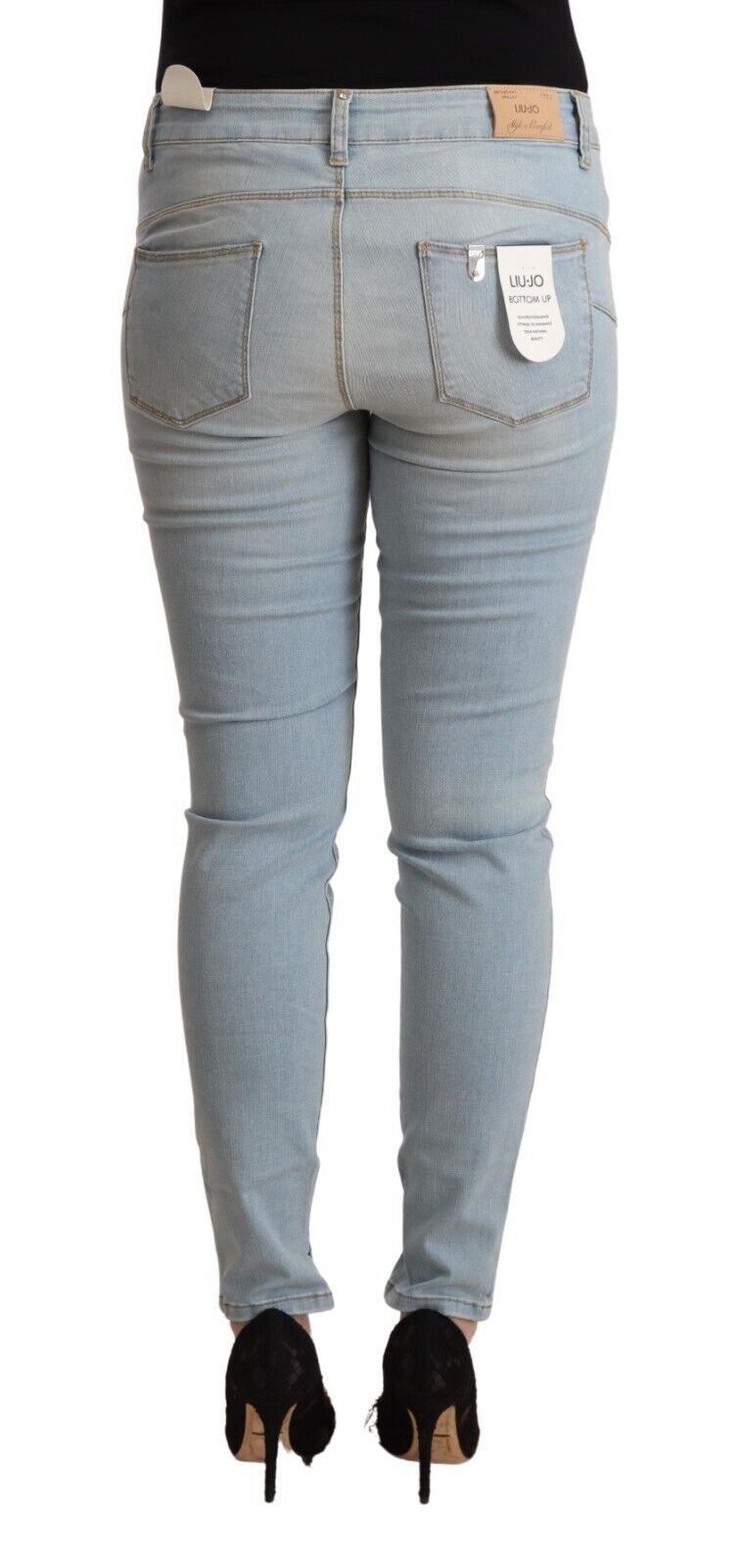 Light Blue Mid Waist Skinny Denim