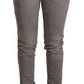 Chic Gray Low Waist Skinny Cotton Jeans