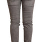 Chic Gray Low Waist Skinny Cotton Jeans