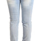 Chic Low Waist Skinny Light Blue Denim