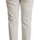 White Mid Waist Skinny Denim Jeans