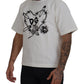 Elegant White Heart Roses Crewneck Tee