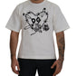 Elegant White Heart Roses Crewneck Tee