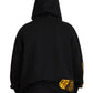 Elegant Black Cotton Hooded Sweater