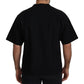 Elegant Black Cotton Blend Crewneck T-Shirt