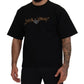 Elegant Black Cotton Blend Crewneck T-Shirt