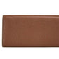 Porter Tan Grained Leather Embossed Continental Clutch Flap Wallet Brown