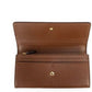 Porter Tan Grained Leather Embossed Continental Clutch Flap Wallet Brown