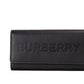 Porter Black Grained Leather Branded Logo Embossed Clutch Flap Wallet