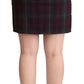 Elegant High Waisted Checkered Skirt