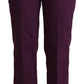 Elegant Violet High Waist Tapered Pants