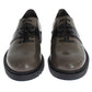 Elegant Gray Brown Leather Lace-up Shoes