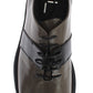 Elegant Gray Brown Leather Lace-up Shoes