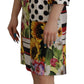 Multicolor Patchwork Charmeuse Sheath Dress