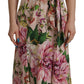 Elegant Floral Silk Wrap Dress