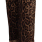 High Waist Cropped Leopard Jacquard Pants