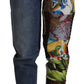 Patchwork Jacquard Denim Relaxed Jeans