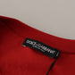 Elegant Red Crewneck Cotton Tee