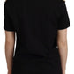 Chic Black Logo Cotton Tee for Women