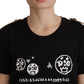 Chic Black Logo Cotton Tee for Women