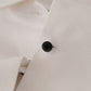 Elegant Sleeveless Tuxedo Blouse with Crystal Buttons