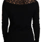 Black Lace Angel Roses Cardigan Sweater
