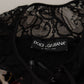 Black Lace Angel Roses Cardigan Sweater