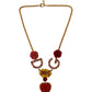 Glamorous Gold Crystal Charm Necklace