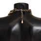 Gold Brass Sicily Floral Crystal Statement Necklace