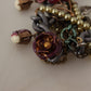 Gold Brass Sicily Floral Crystal Statement Necklace