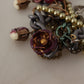 Gold Brass Sicily Floral Crystal Statement Necklace