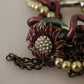 Gold Brass Sicily Floral Crystal Statement Necklace