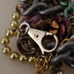 Gold Brass Sicily Floral Crystal Statement Necklace