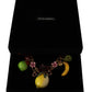Gold Brass Sicily Fruits Roses Statement Necklace