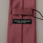 Pink Solid Print Silk Adjustable Necktie Accessory Tie