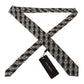 Black White Flower 100% Silk Print Adjustable Accessory Tie