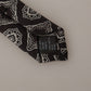 Black White Square Geometric Print Adjustable Accessory Tie