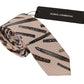 Pink Pen Dots Print 100% Silk Adjustable Neck Accessory Tie
