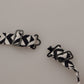 Black White Geometric 100% Silk Adjustable Accessory Tie