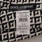 Black White Geometric 100% Silk Adjustable Accessory Tie