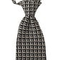 Black White Geometric 100% Silk Adjustable Accessory Tie