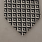 Black White Geometric 100% Silk Adjustable Accessory Tie