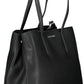 Black Polyester Women Handbag