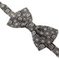 Black white 100% Silk Adjustable Neck Papillon Tie