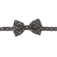 Black white 100% Silk Adjustable Neck Papillon Tie