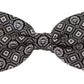 Black white 100% Silk Adjustable Neck Papillon Tie