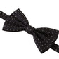 Black White Polka Dot 100% Silk Neck Papillon Tie