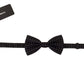 Black White Polka Dot 100% Silk Neck Papillon Tie