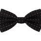 Black White Polka Dot 100% Silk Neck Papillon Tie